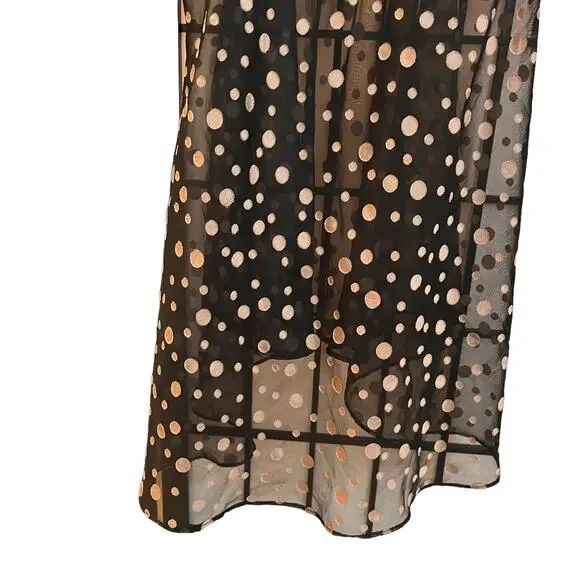 Belle Nuit Polka Dot Sheer Black Nightgown Intimates Sz Large - Picture 5 of 7